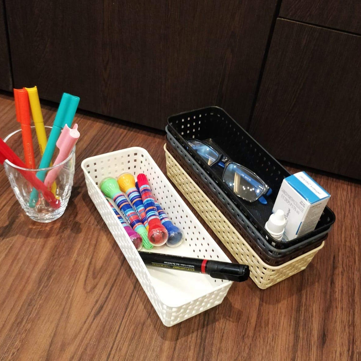 8787 Plastic Multipurpose Desk Organizer Tray Office Drawer Dividers Storage Bins for Kitchen, Bathroom, Office, Makeup, Bedroom Dresser, Craft Basket Rack Multicolour (6 Pcs Set) 8787 Plastic Multipurpose Desk Organizer Tray Office Drawer Dividers Storage Bins for Kitchen, Bathroom, Office, Makeup, Bedroom Dresser, Craft Basket Rack Multicolour (6 Pcs Set)